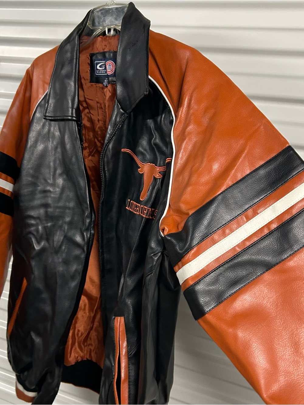 Texas Longhorns Black & Burnt Orange Leather Team Jacket - Picture 8 of 10